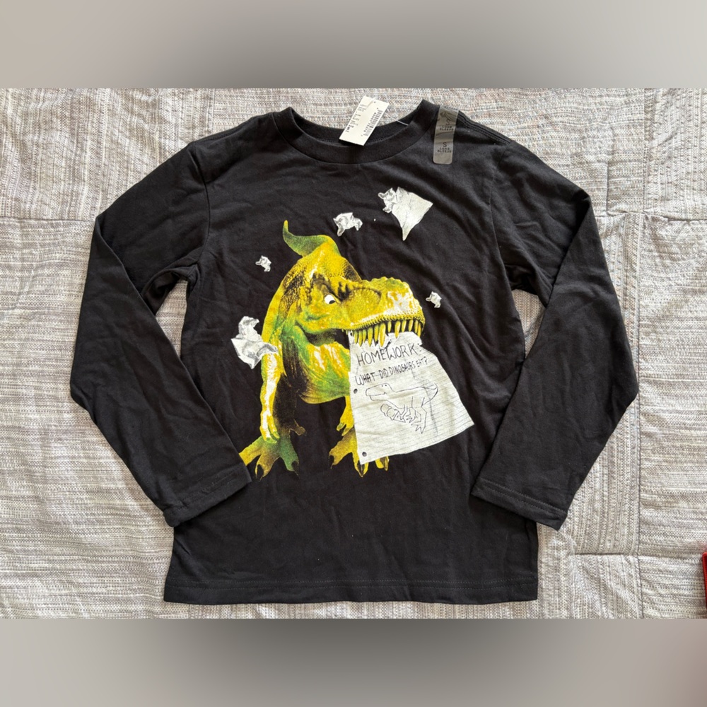 The Children's Place Black Dinosaur Graphic Tee